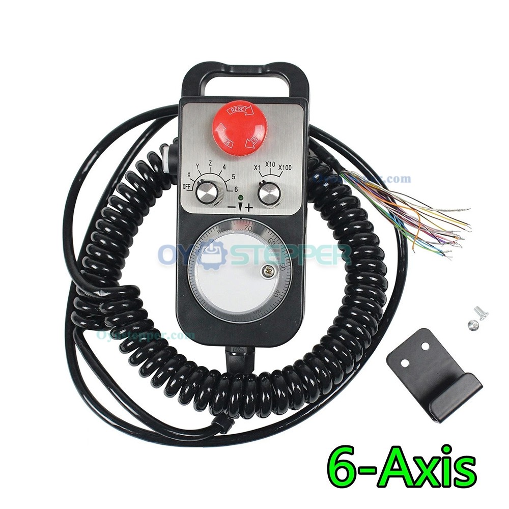 6 Axis / 4 Axis CNC Handwheel MPG Pendant 100 PPR with E-Stop For CNC Router Machine